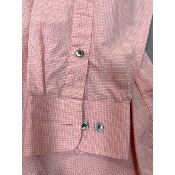 Calvin Klein Shirt Mens 17 34/35 Pink Mini Check Regular Fit Mens Large - Picture 4 of 13